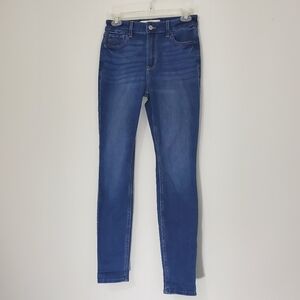 Hollister Blue High-Rise Super Skinny Jeans Stretchy Fit, Size 4R, 27